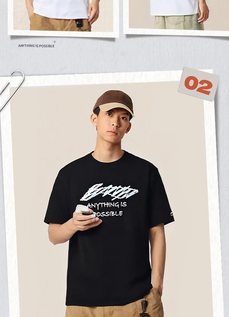 LI-NING Lightweight Breathable Men's Classic Casual Fashion Short Sleeve Running Fitness Sports T-Shirt 9