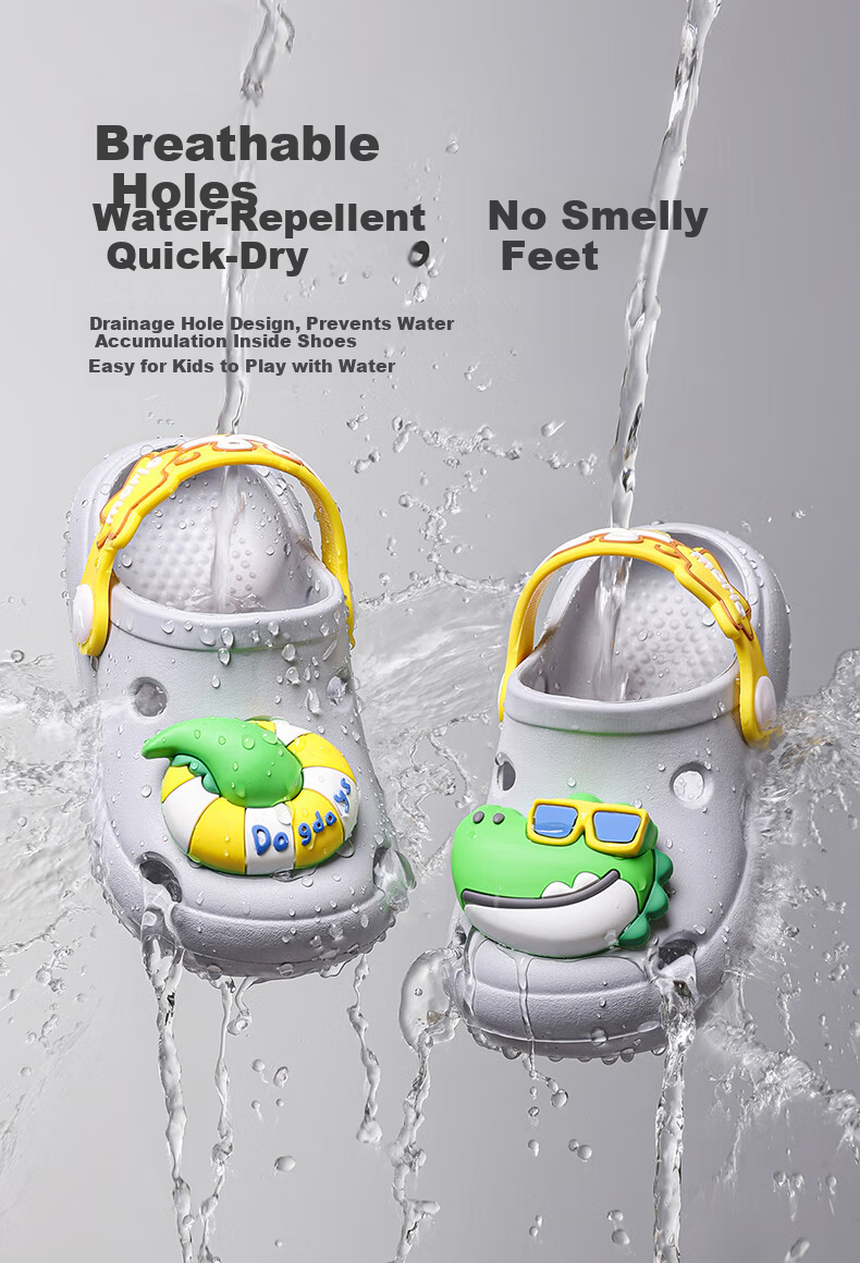 Cheerful Mario Crocodile Kids Summer Slippers Boys Clogs Non-Slip Indoor Bath Toddler Sandals Baby Beach Shoes 4