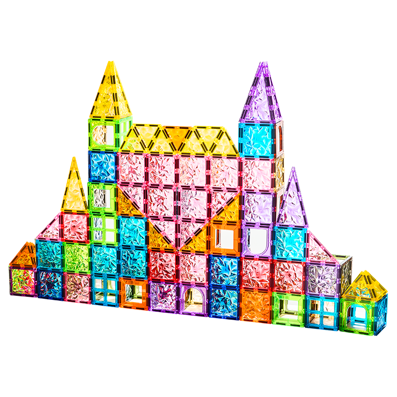 Childhood Infinite Magnetic Tiles Sparkling Diamond Surface Strong Magnetic Educational Building Blocks Puzzle Toy for Boys and Girls Birthday Gift