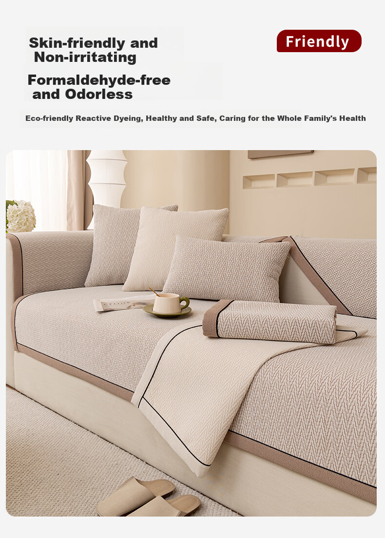 Wuyinliangpin Sofa Cover, High-Quality All-Season Non-Slip Throw Pillow, 90*240 Cm, Bose-Gray 13