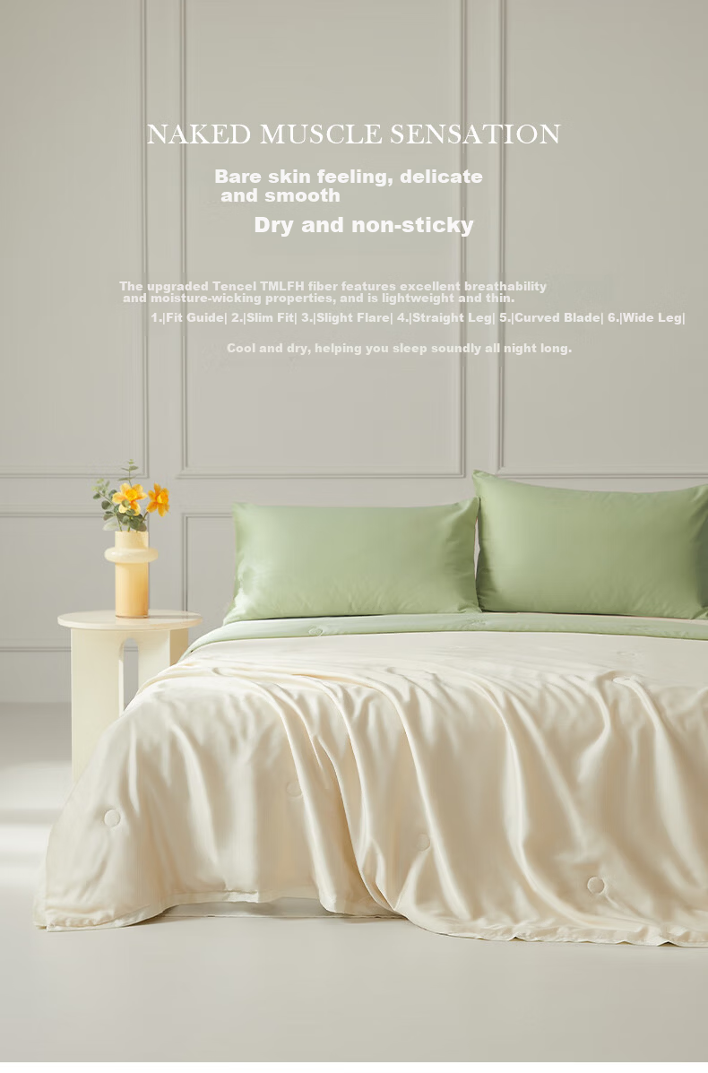 MIDO HOUSE Mingdu Tencel Summer Cooling Quilt Ice Silk Air Conditioning Quilt Machine Washable Naked Sleep Soybean Summer Thin Quilt Jade White 2x2.3m 5