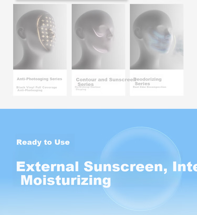 Beneunder Skin Barrier Protective Sunscreen Mask Face Shield Spring Summer Soothing Sensitive Skin Medical Breathable Anti-Dryness Deodorizing Blue 4