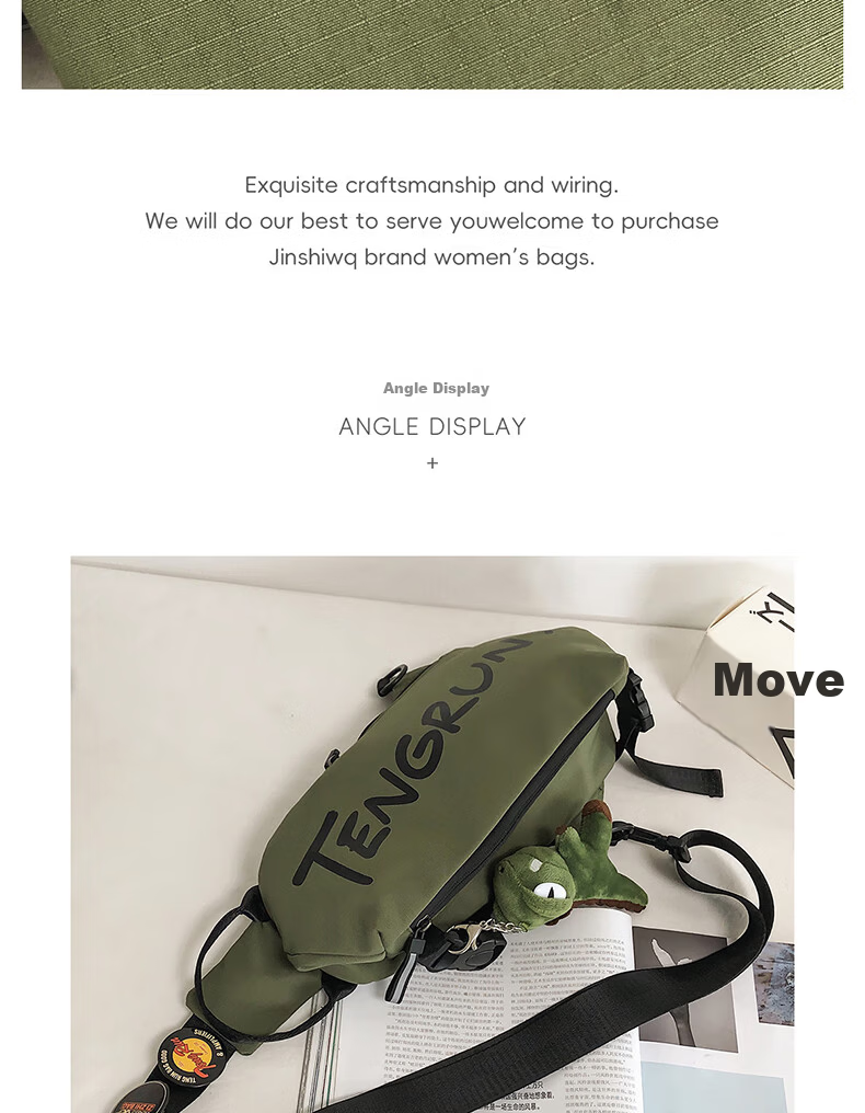 JINSHIWQ Men's Crossbody Bag Outdoor Sports Shoulder Bag Trendy Versatile Women's Small Backpack Simple Casual Large Capacity Waist Bag 14