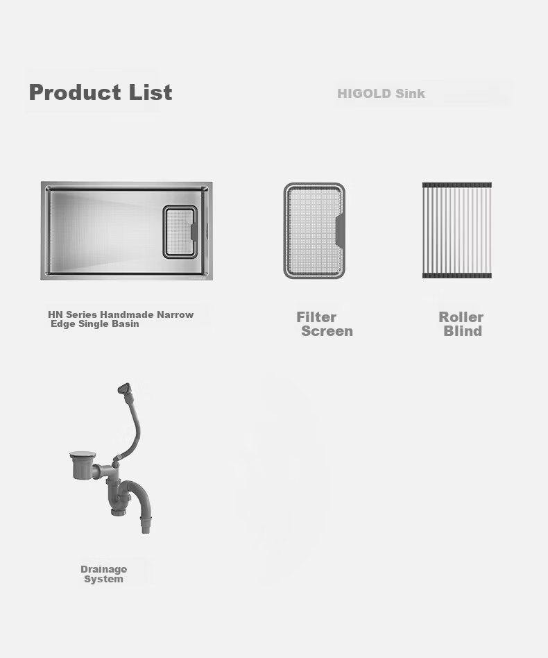 HIGOLD H1 Series Stainless Steel Slag Collection Roll-up Sink with Multifunctional Pull-out Faucet 60*43cm 20