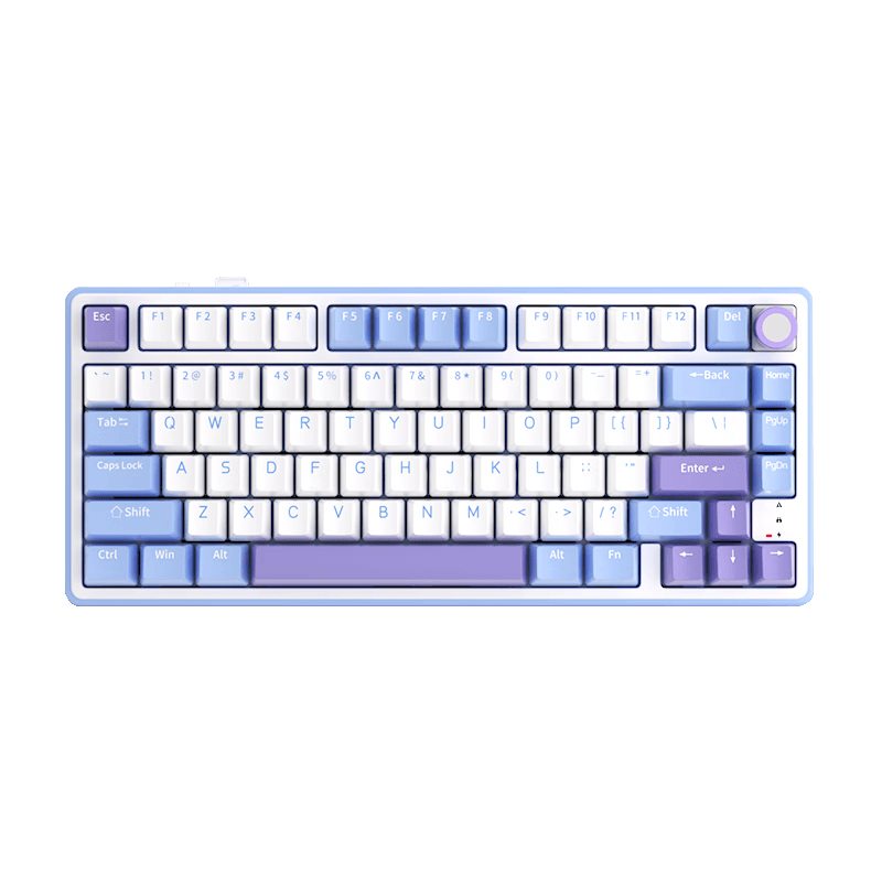 RK R75Pro Tri-Mode Mechanical Gaming Keyboard Wired Bluetooth 2.4G Wireless 81-Key Hot-Swappable Knob Computer Keyboard Naiyu Smoke Rain Switch V2