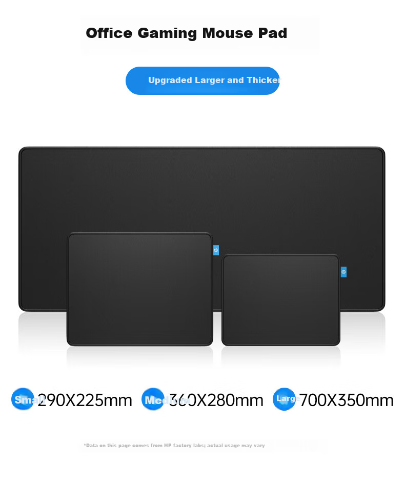 HP PD1 Mouse Pad Gaming FPS Durable Office Home Student Dorm Laptop Thickened Small Desk Mat with Edge Lock 3