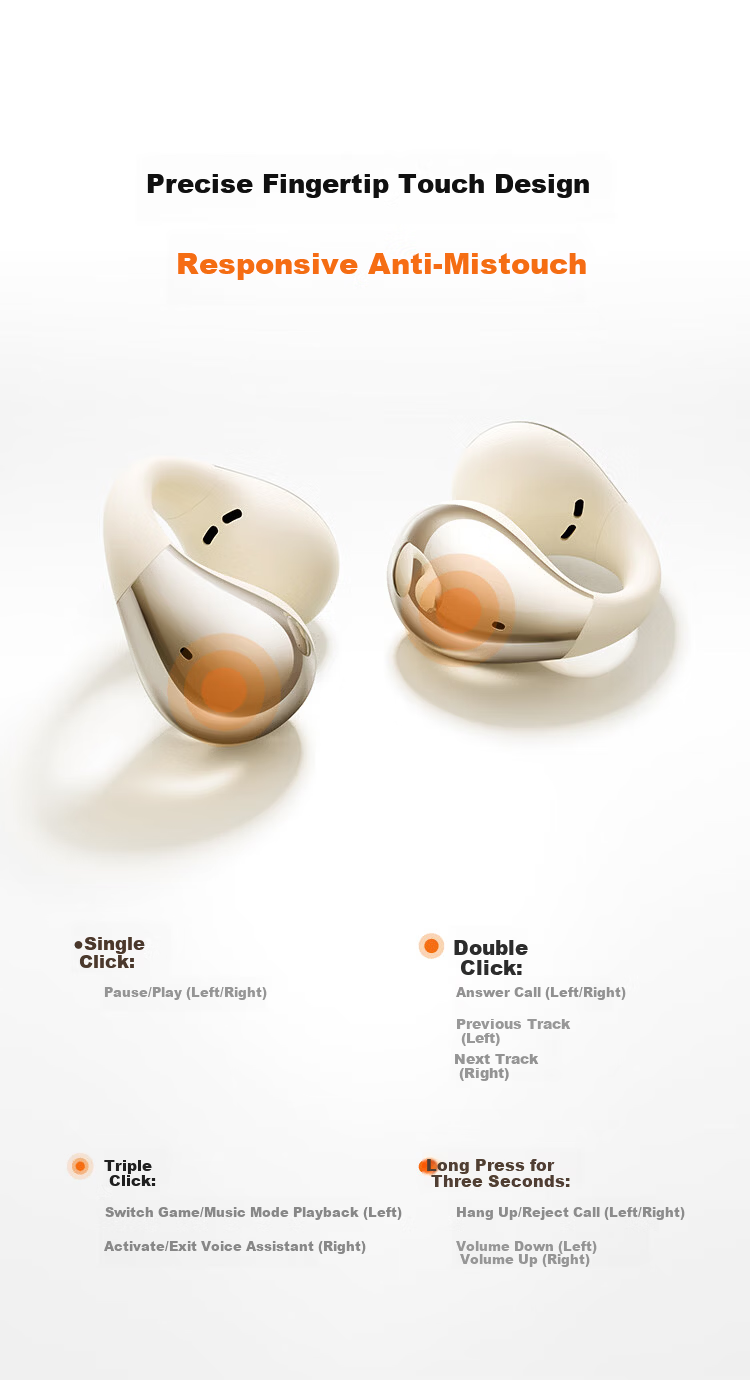 Linklike Ergonomic Certified Bluetooth Ear Clip-On Earphones 2026 Latest Model for Women Comfortable Long Wear Running 26