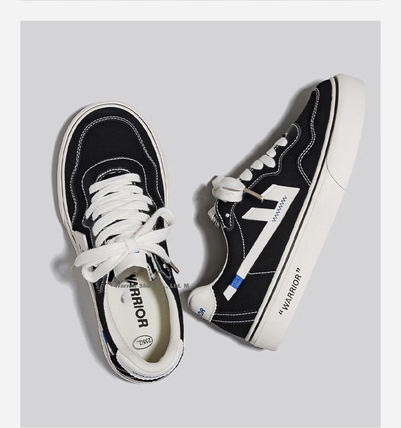 Warrior Official Women's Canvas Shoes 2026 Summer New Retro Breathable Sports Sneakers Black/Beige Size 40 13