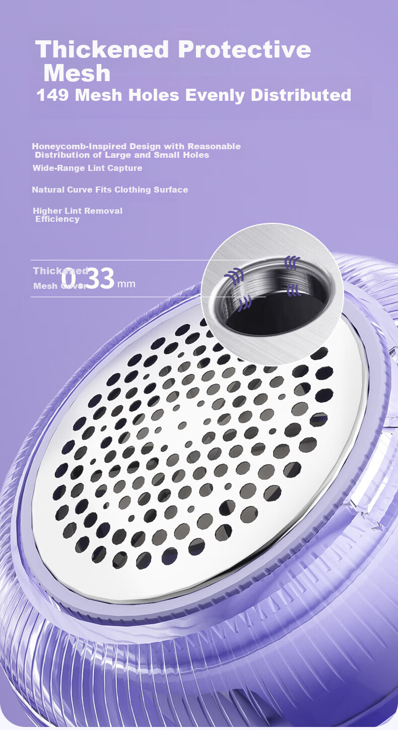 AUX Fabric Shaver Lint Remover Hairball Trimmer Clothes Defuzzer Purple Standard Edition [Gentle on Clothes] 23