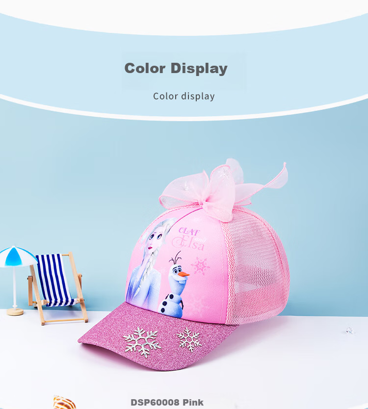 Disney Kids Girls Summer Mesh Baseball Cap Sun Protection Frozen Pink DSP60008 54cm 5