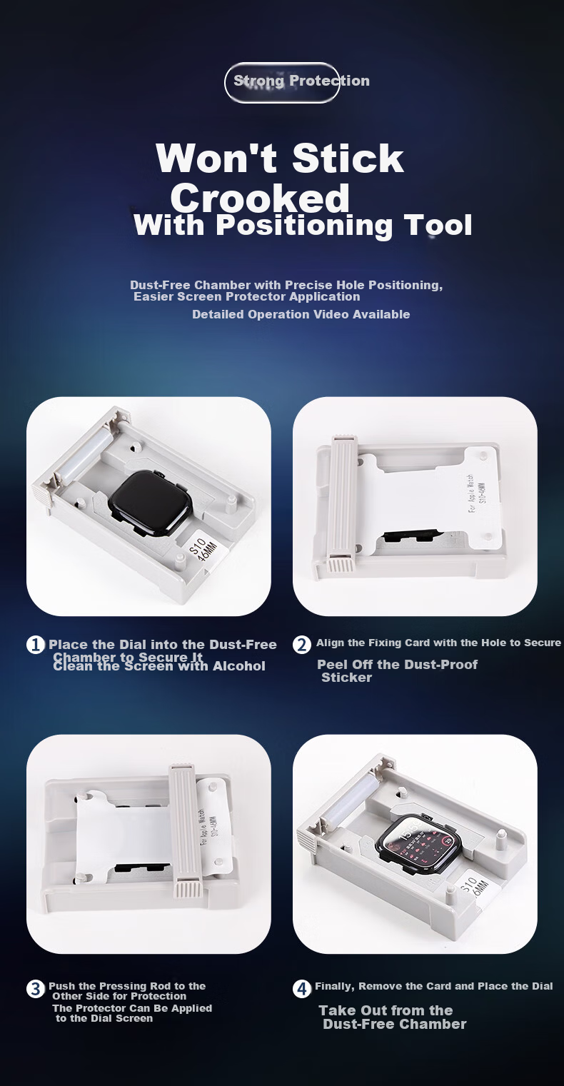 BHO S11/S10 Dust-Free Sticker Applicator Compatible Apple Watch S11 Protective Film Apple Watch S10 Screen Protector Apple S11/S10 Self-Aligning Protective Film 4