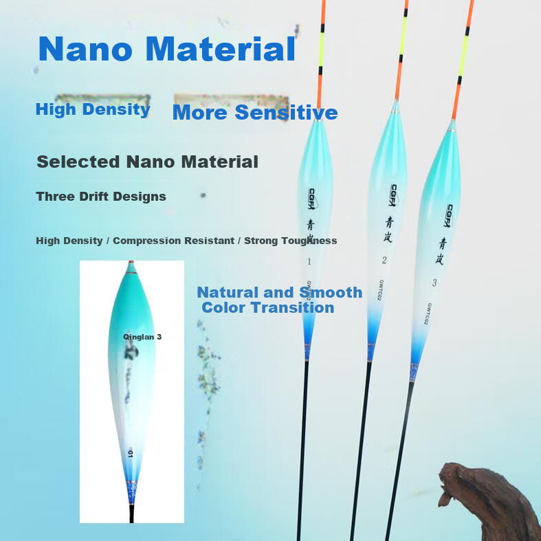 GW (GW) 01 Qinglan Fish Float No.2 Nano Float Thick Tail Highly Visible Sensitive Float for Crucian Carp and Carp Fishing Gear 1