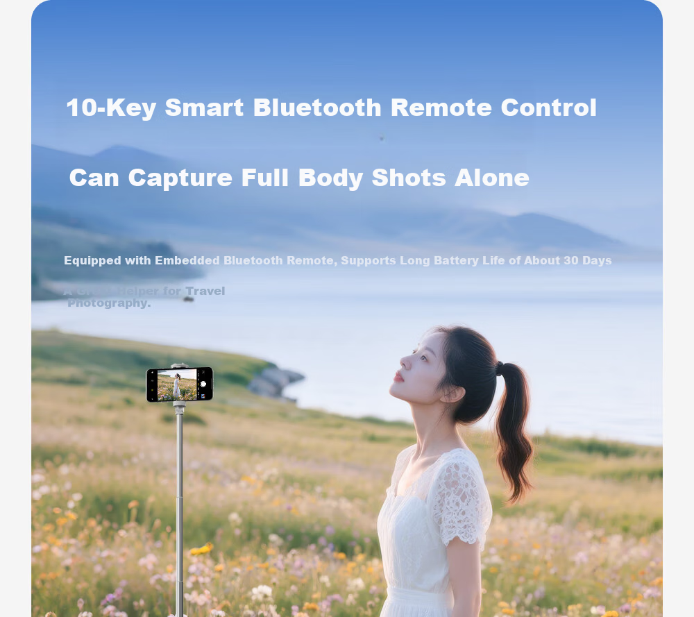 K&F CONCEPT Mobile Phone Selfie Stick Tripod AI Stand Portable Travel Selfie Tool 360-Degree Rotating Fully Automatic Multifunctional Portable Concert Shooting 17
