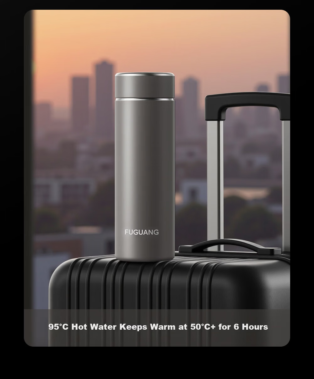 Fuguang 316L Stainless Steel Insulated Water Bottle Business Office Tea Cup Unisex Thermal Flask Straight Body Cup 17