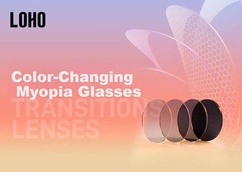 LOHO Photochromic Prescription Sunglasses Ultra-Light Brown UV Protection Optical Glasses 1