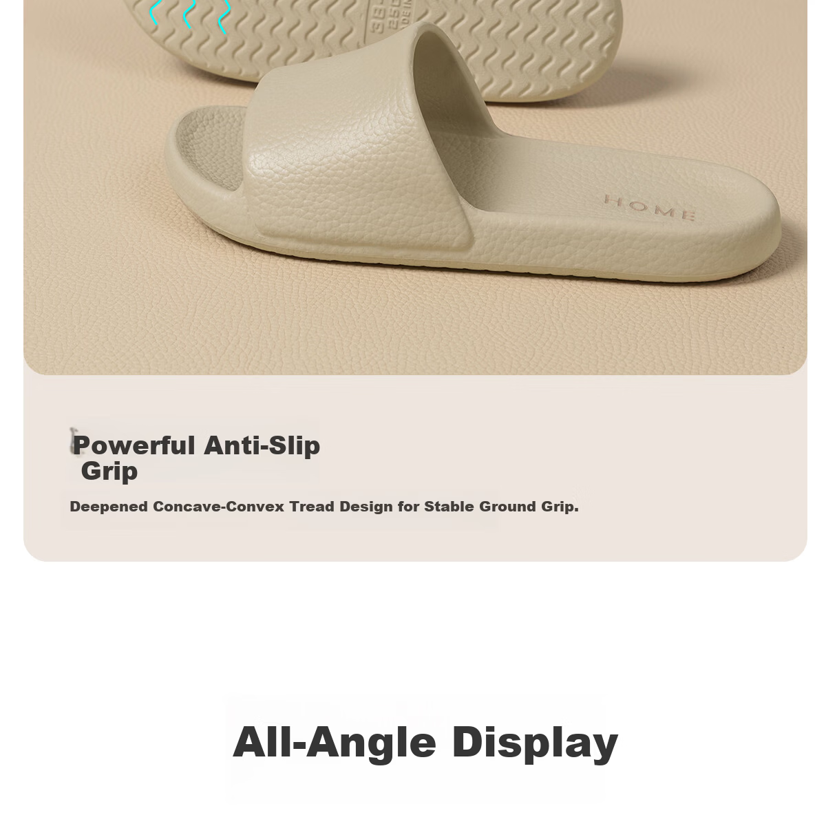 Grace Antibacterial Textured Slippers Women's Summer 2026 New Indoor Shower Non-Slip EVA Odor-Resistant Couple's Sandals Men 17