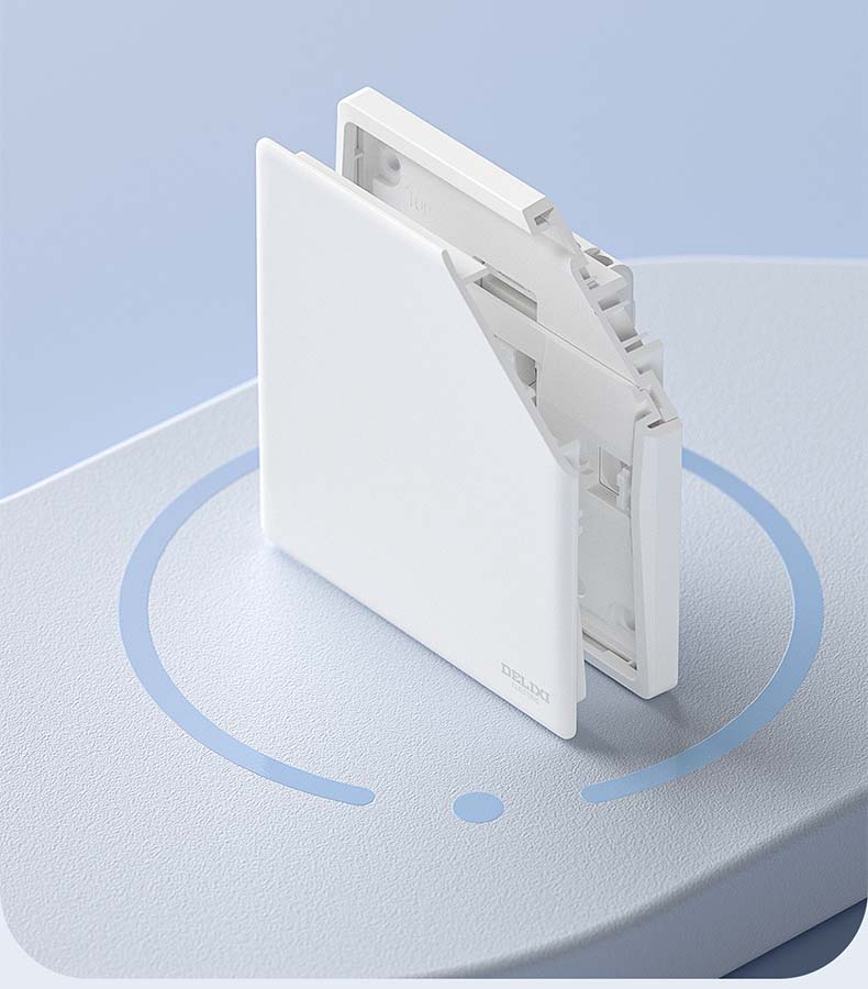 DELIXI Switch Socket CD806 Matte Frosted Cream Style Large Panel Category 6 Computer Socket Jade White 10