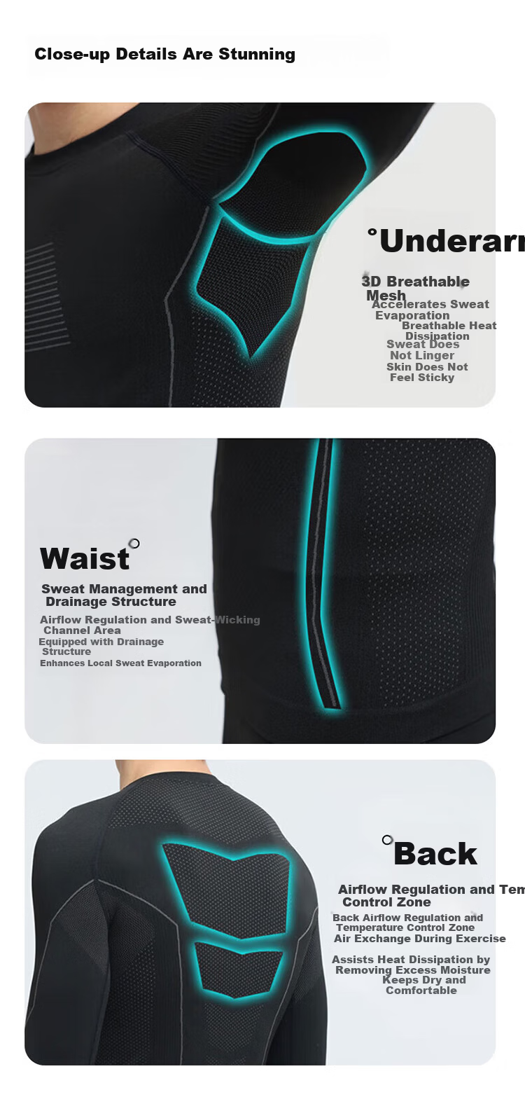 Zaisu Ski Quick-Dry Thermal Outdoor Sports Set Running Mountaineering Unisex Base Layer Sweat-Wicking Compression Quick-Dry Shirt 6