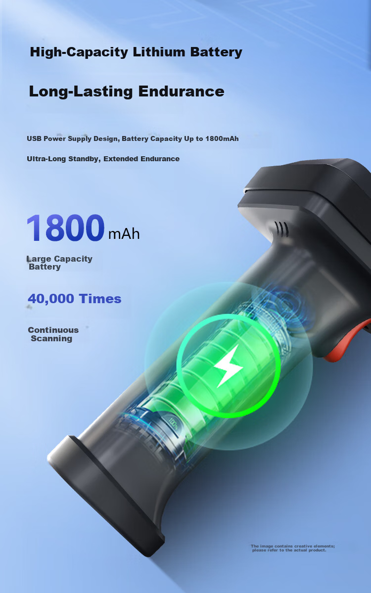 GEPAD Wireless Barcode Scanner Gun, QR Code And Barcode Scanning for Cashier Payment, Express Delivery Logistics Spare Parts Warehouse Product Pharmaceutical Traceability Code GT-2100D 6