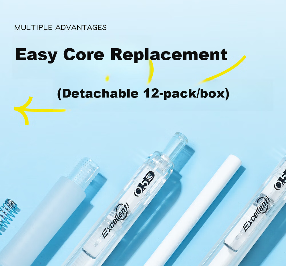 M&G Stationery Black 0.5mm Retractable Gel Pen, Quick-Dry Signature Pen for Students, 12pcs/Box AGPH7706A 12