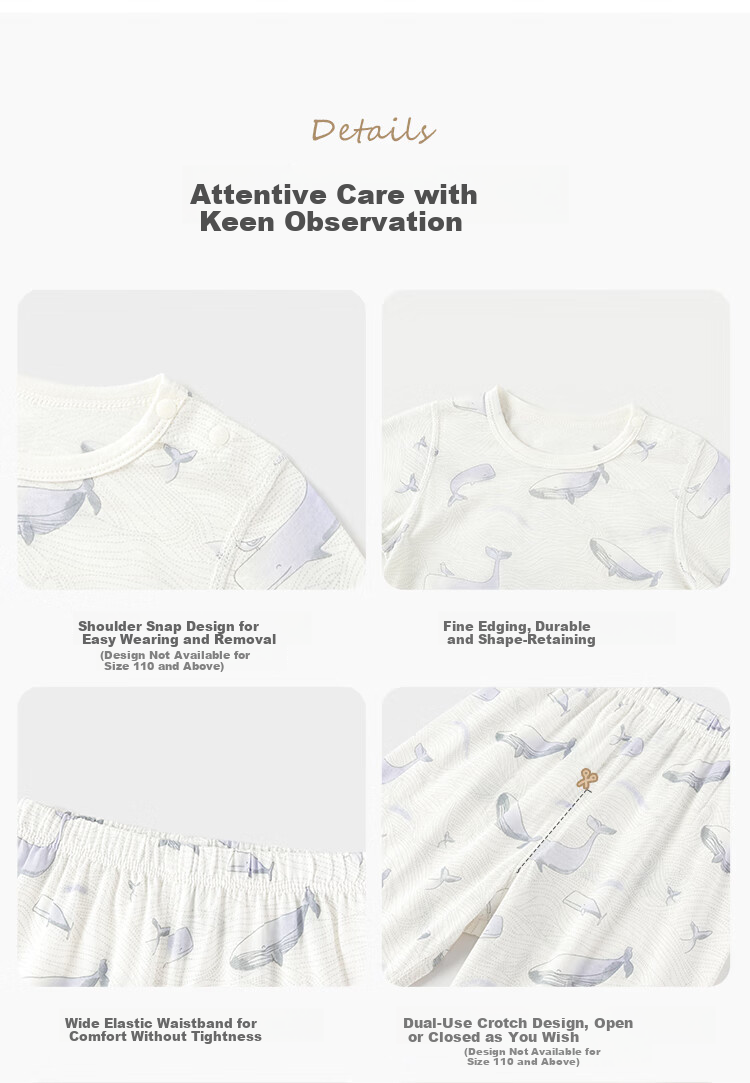 Babylove Baby Homewear Set Summer Thin Breathable Unisex Cotton Top and Pants Air Conditioning Pajamas 8