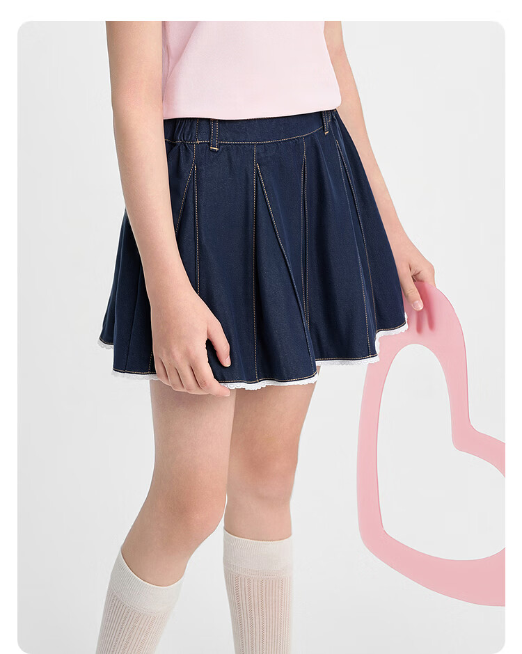 Balabala [balaOne] Girls' Denim Skirt Summer 2026 Sweet Children's Skirt 20
