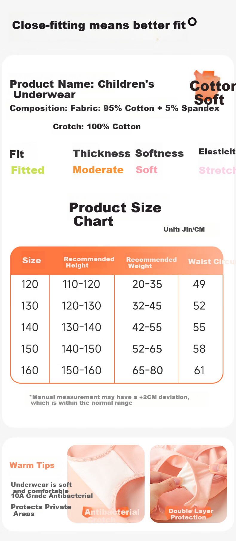 Langsha Girls' Cotton Triangle Underwear Children's Toddler Baby Girls' Briefs A-Class Non-Chafing 9