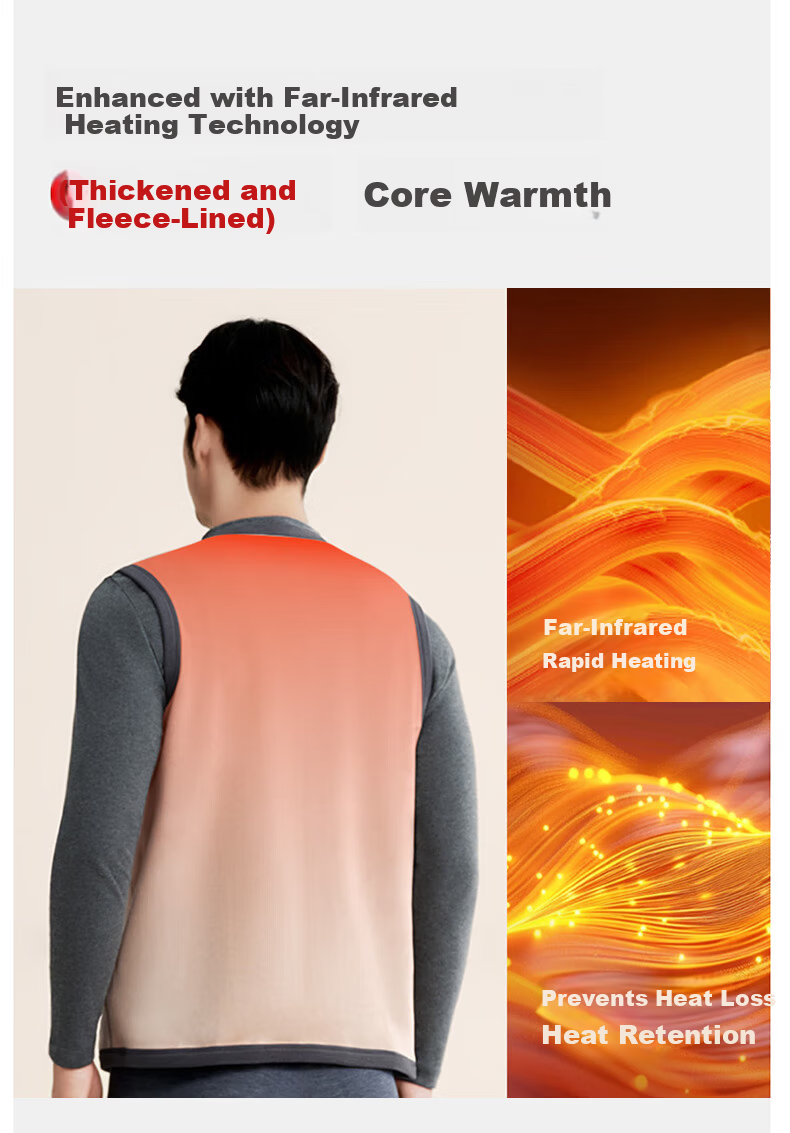Bejirog Men's Thermal Vest Middle-aged and Elderly Fleece Lined Thickened Sleeveless Lamb Wool Inner and Outer Wear Waistcoat 5