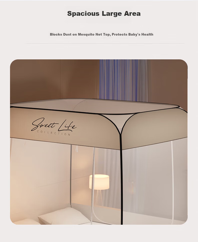 Su Era Mongolian Yurt Mosquito Net Anti-Fall 1.8x2m Home Integrated No-Installation Foldable Children's Mosquito Net Baby Class A 9