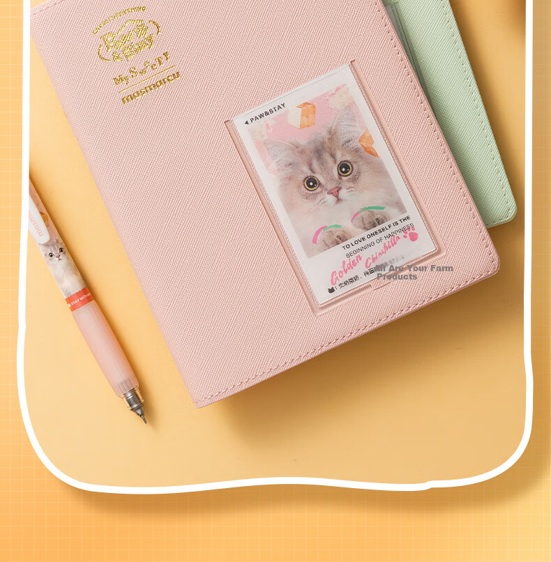 MASMARCU Morning Light Stationery, All Meow A5 Soft Cover Hardcover Notebook, Journal Book, Aesthetically Pleasing Diary, 96 Pages, Pink Style QJ001637, Essential for Exams 6