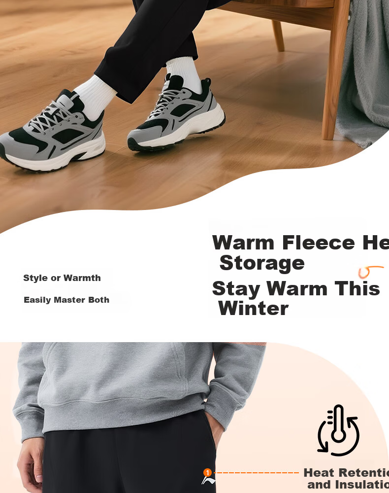 LI-NING Men's Autumn Winter New Black Casual Fleece-lined Straight-leg Sports Yoga Pants 2