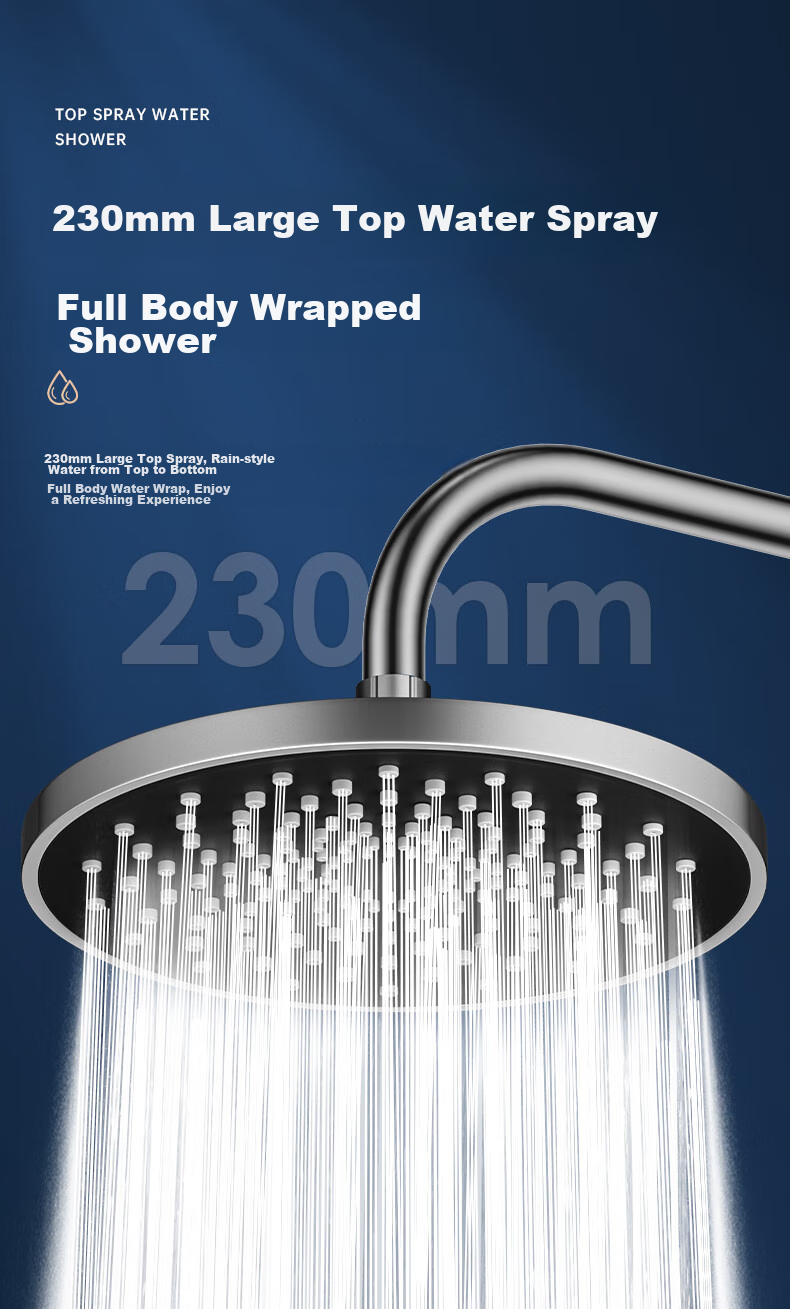 Muvi Shower Head, High-Pressure Handheld Shower Sprayer, Square Large Top Spray Universal Accessory 8