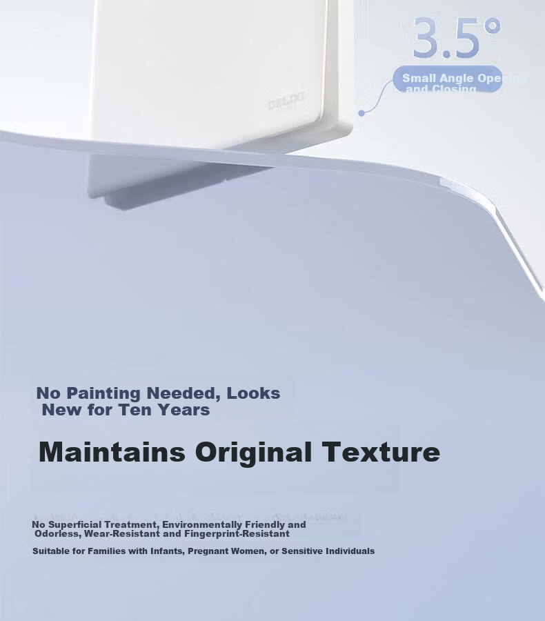 DELIXI Switch Socket CD806 Matte Frosted Cream Style Large Panel Two-Gang Double Control Han Yu White 10