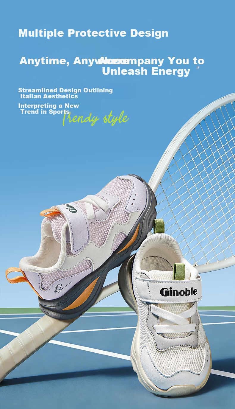 Ginoble 2026 Summer Kids Breathable Mesh Walking Shoes for Toddlers 1-5 Years Unisex GW1881 Misty Blue 4