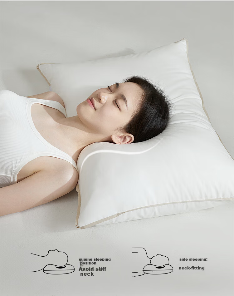 MIDO HOUSE Pillow, Cervical Spine Support, Sleep Aid, All-Cotton, Antibacterial, Adult, All-Season Use, Pillow Core, Home Use, One Pair, High Pillow 7