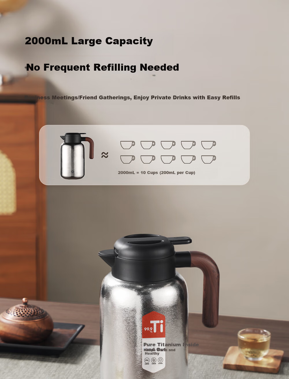 Fuguang Large Titanium Pure Titanium Insulated Thermos Home Large Capacity Vacuum Water Bottle Hot Water Kettle Gift JD Exclusive 11