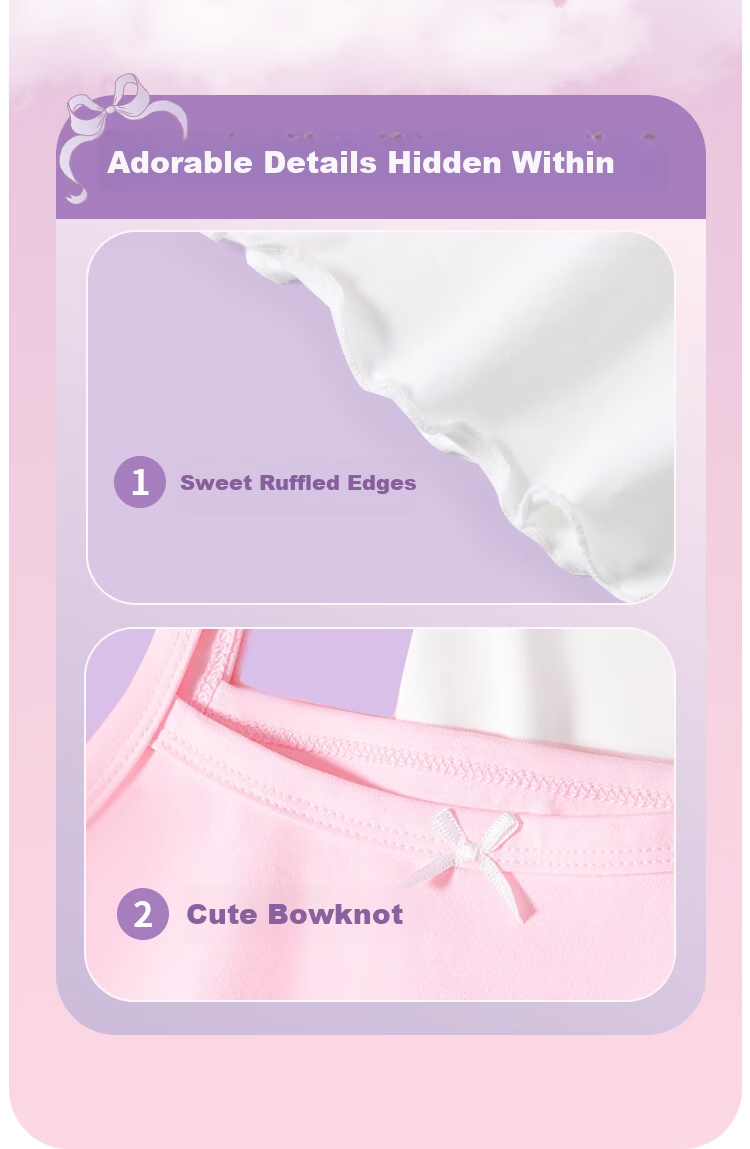 DEESHA Kids Girls Camisole Vest Underwear 2-Pack 2