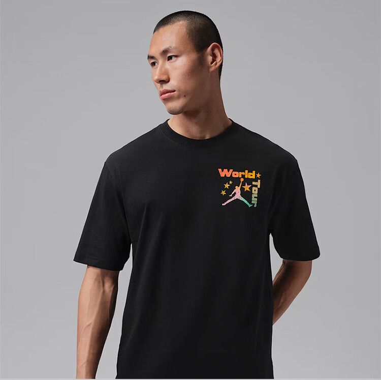 Jordan Men's Summer New Fashion Trendy Breathable Sports Casual Short Sleeve T-Shirt IF3156-010 Black M 2