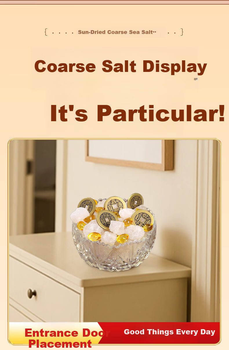 BinYue Coarse Sea Salt Purification Large Grain Sea Salt Ornament True Sea Salt Purification Demagnetization Bowl Ornament Housewarming Wedding Moving Bathroom 6