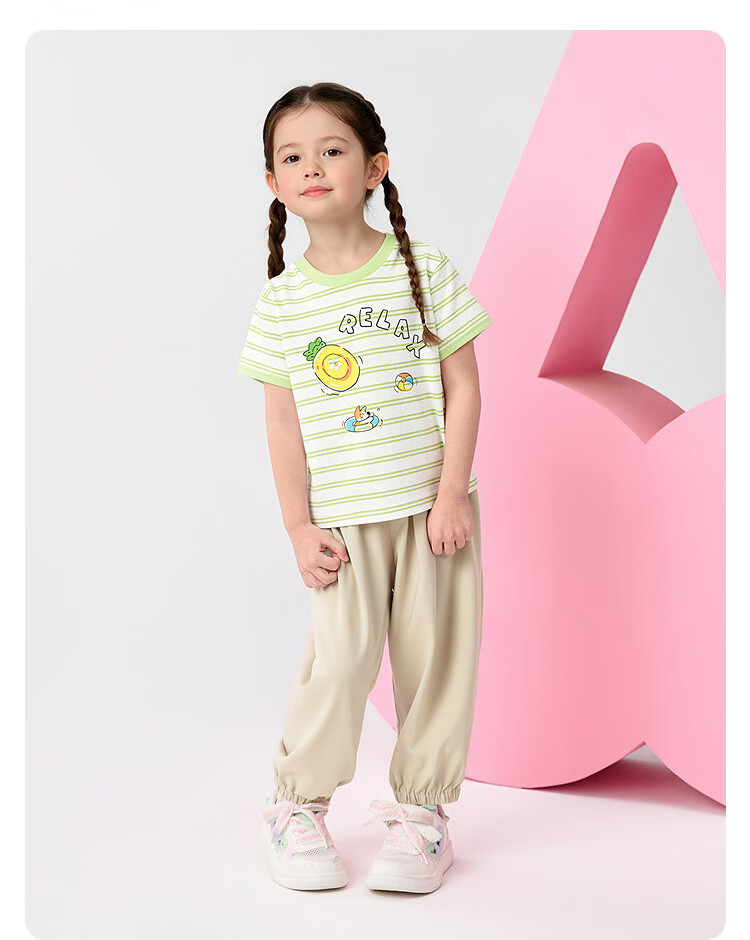 Balabala Kids Short Sleeve Set Girls Boys Baby Two-Piece 2026 New Summer Cotton Feel T-Shirt and Pants Trend 13