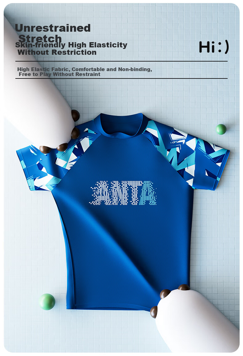 ANTA Kids Boys 2026 New Split Style Swimwear Set Youth Professional Sports Training Swimsuit 4