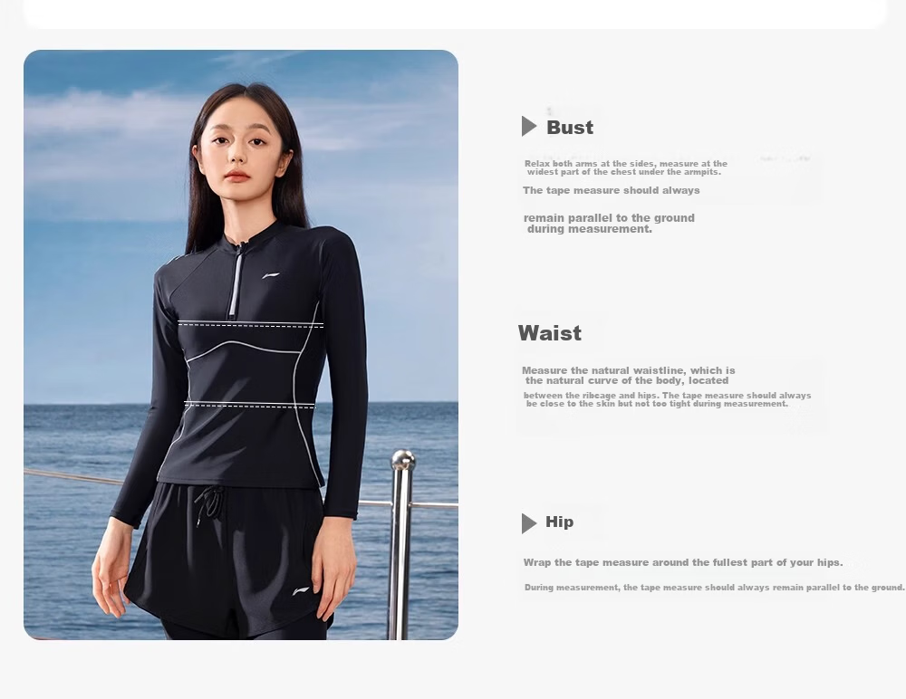 Li-Ning Snorkeling Jellyfish Suit Surfing Gear UV Protection Two-Piece Women's Long Sleeve Long Pants Quick-Dry Plus Size Swimsuit 22