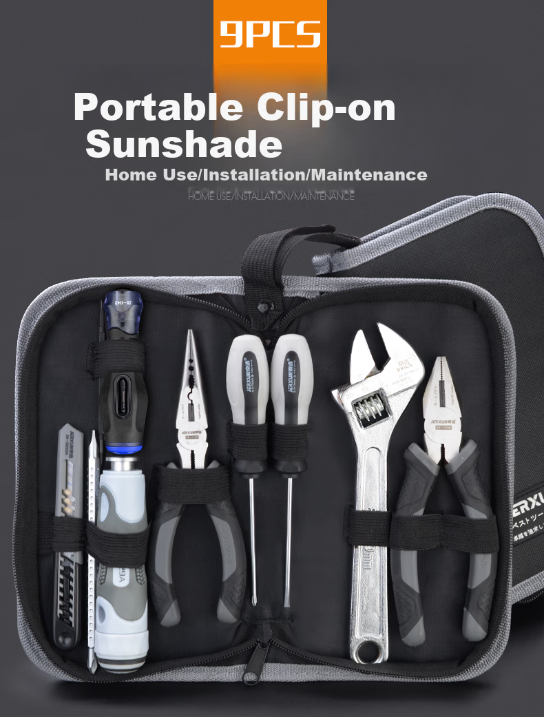 JERXUN Household Toolbox Set Multifunctional Repair Woodworking Combination Home Tool Bag Manual Electrician Tool Kit 1