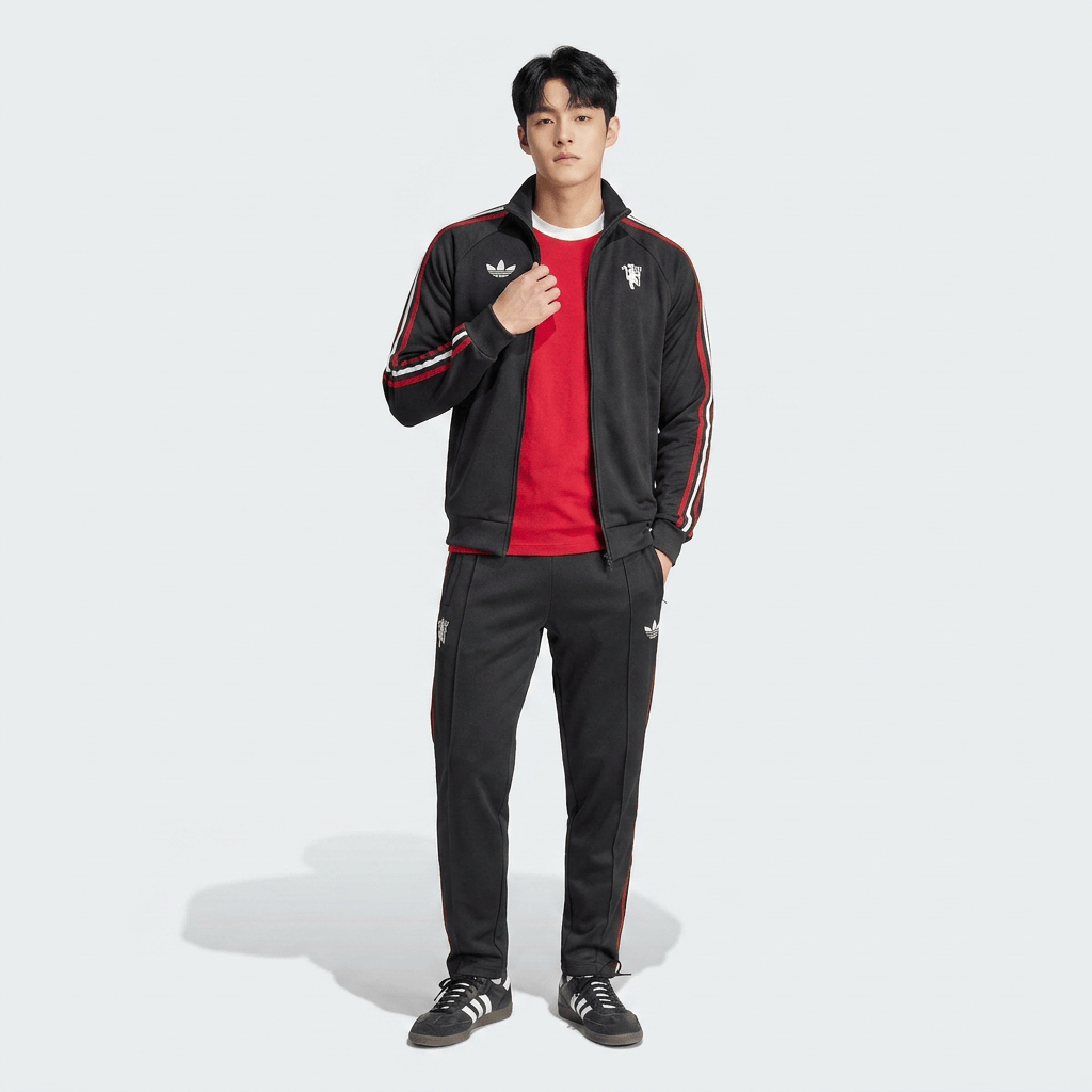 Adidas Men's Football Series MUFC OG TT Manchester United Football Casual Jacket JZ2230 Black M 4