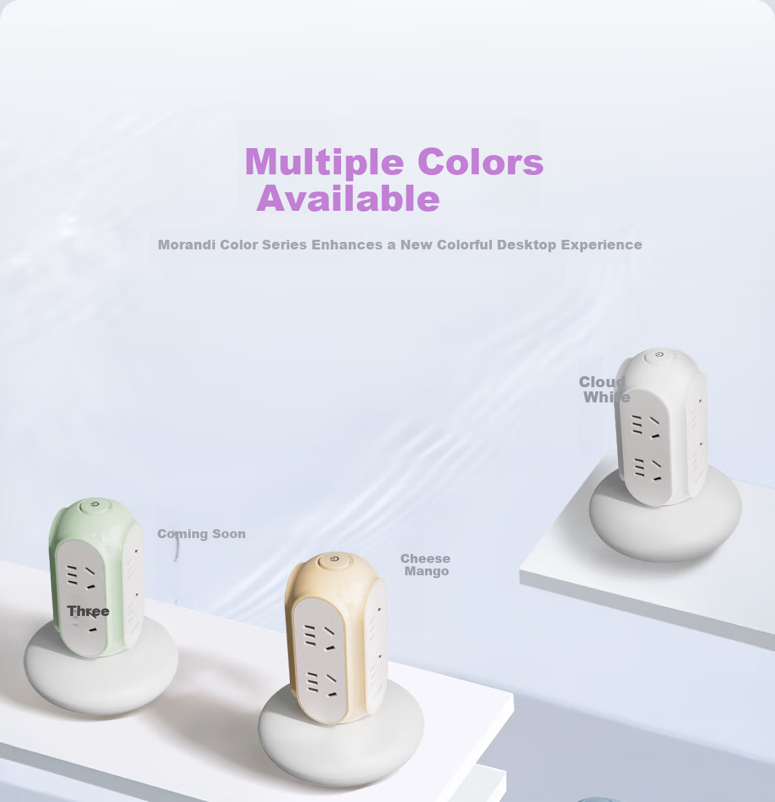 MIAOLAB Vertical Power Strip Socket High-End Fast Charging Desktop Charging Station for Home Office Compatible with Apple 17 Charger Huawei Xiaomi Tablet 22