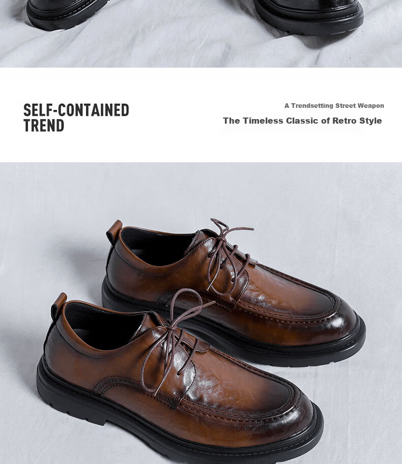 California Bull Men's Leather Shoes Business Casual Spring Summer British Style Soft Sole Loafers Fashion Wedding Shoes Black Size 40 1