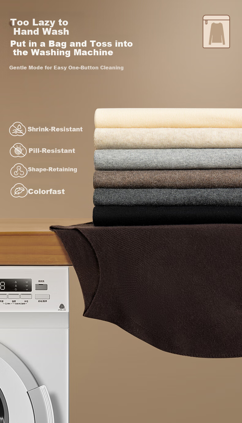 PurCotton Guo Jingjing Recommended Seamless Zero-Feel 100% Long-Staple Cotton Anti-Static Soft Cotton Sweater 17