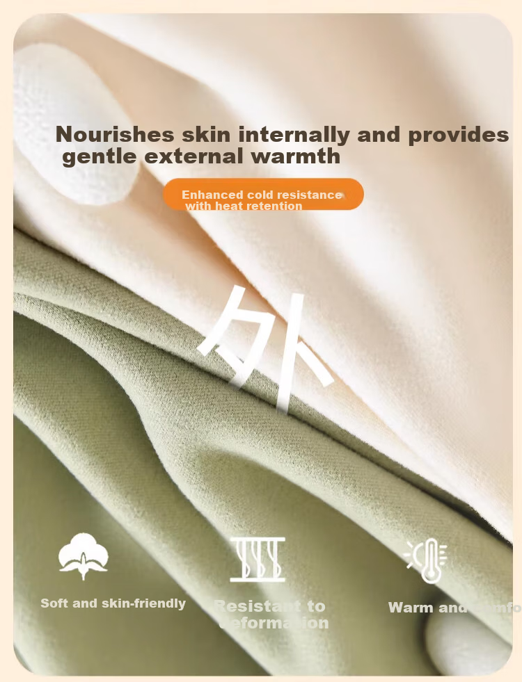 Langsha Youth Thermal Underwear Women Fleece Thickened Winter 10A Antibacterial Heating Lambswool Autumn Shirt and Pants Set 10