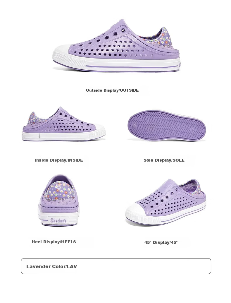 Skechers Girls' Summer Breathable Slip-On Mesh Casual Sandals Holes Shoes 308006L 23
