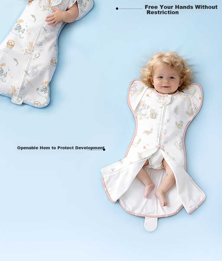 Magmorn Newborn Baby Anti-startle Sleeping Bag Toddler Swaddle Bamboo Cotton Kick-proof Blanket M 14